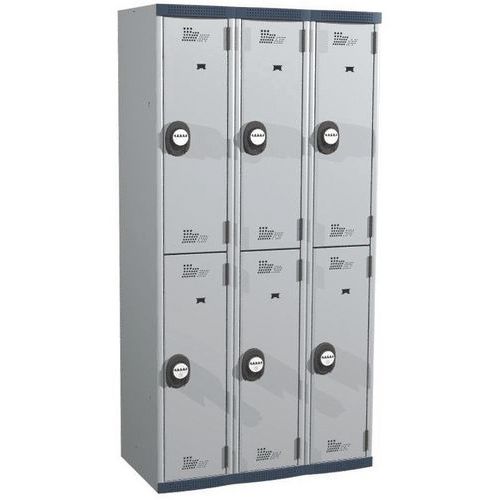 Svařované šatní skříně Acial, 3 sloupce, 6 boxů, 300 mm, kódový zámek Svařované šatní skříně Acial, 3 sloupce, 6 boxů, 300 mm, kódový zámek