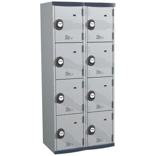 Svařované šatní skříně Acial, 2 sloupce, 8 boxů, 400 mm, kódový zámek Svařované šatní skříně Acial, 2 sloupce, 8 boxů, 400 mm, kódový zámek