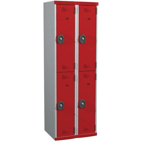 Svařované šatní skříně Acial, 2 sloupce, 4 boxy, 300 mm, cylindrický zámek Svařované šatní skříně Acial, 2 sloupce, 4 boxy, 300 mm, cylindrický zámek
