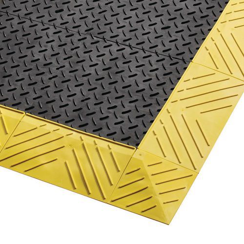 Protiúnavové průmyslové rohože Diamond Flex Lok™ Solid, černá/žlutá
