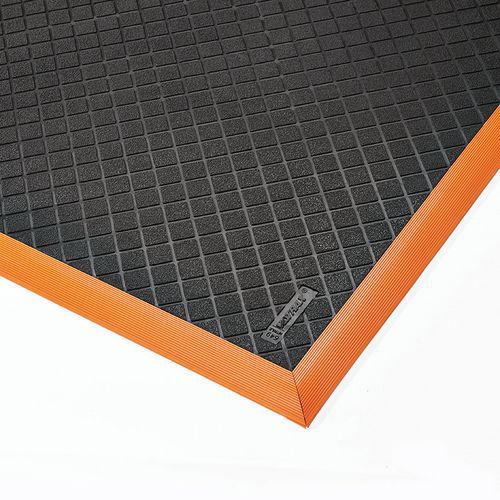 Protiúnavové průmyslové rohože Safety Stance Solid™, oranžová/černá
