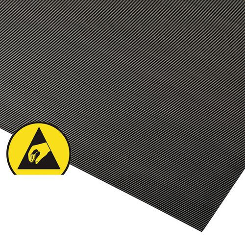 Antistatická podložka Rib ‘n’ Roll™ ESD, černá, 120 x 150 cm