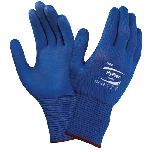 Nylonové rukavice Ansell HyFlex® 11-818 polomáčené v nitrilu, 12 párů