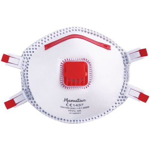 Respirátor Manutan Expert s ventilkem, stupeň ochrany FFP3, 5 ks Respirátor Manutan Expert s ventilkem, stupeň ochrany FFP3, 5 ks