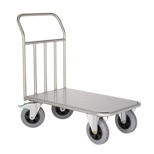 Nerezový plošinový vozík Hupfer, do 500 kg