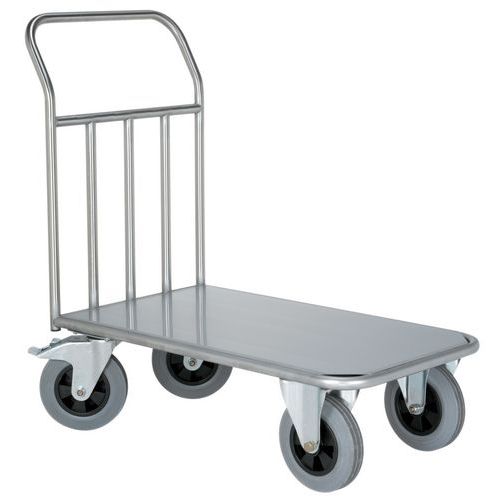 Nerezový plošinový vozík Hupfer, do 500 kg