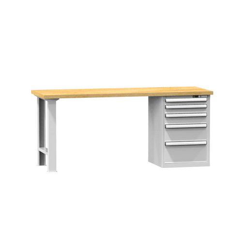 Dílenské stoly KOMBI HM4825, 2500 x 800 x 880 mm, MULTIPLEX