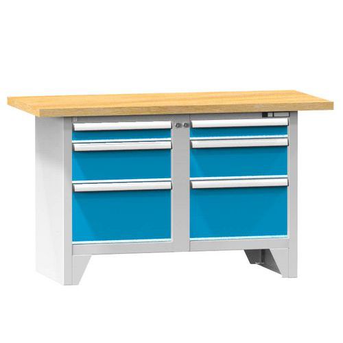 Modulární dílenské stoly PS1-1, 1500 x 700 x 880 mm, BUK