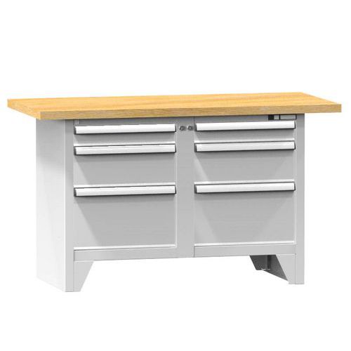 Modulární dílenské stoly PS1-1, 1500 x 700 x 880 mm, BUK