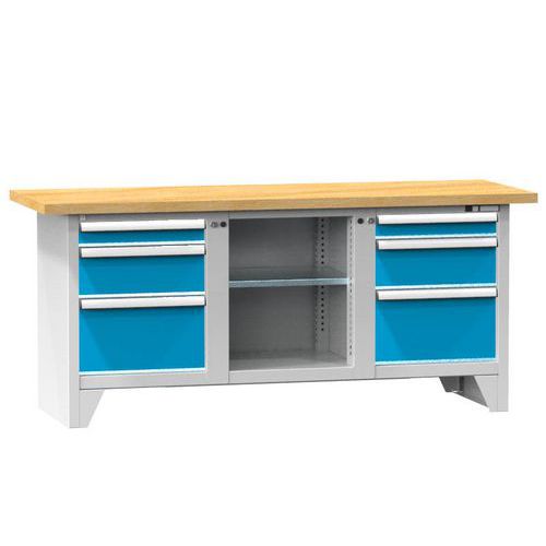 Modulární dílenské stoly PS2-1M, 2000 x 700 x 880 mm, MULTIPLEX