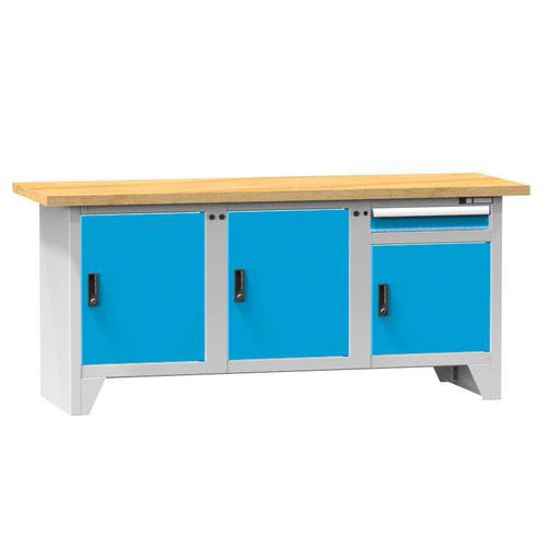 Modulární dílenské stoly PS2-4, 2000 x 700 x 880 mm, BUK