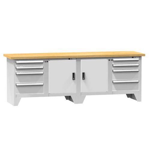 Modulární dílenské stoly PS3-1M, 2500 x 700 x 880 mm, MULTIPLEX