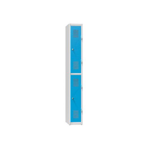 Kovové šatní skříně 2-box na soklu, půlené, bez police, 300 x 500 x 1850 mm
