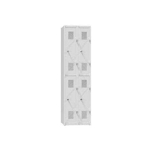 Kovové šatní skříně 4-box na soklu, půlené, 500 x 500 x 1850 mm