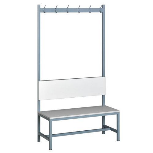 Šatní lavice s opěradlem a věšáky, 1500 x 400 x 1800 mm