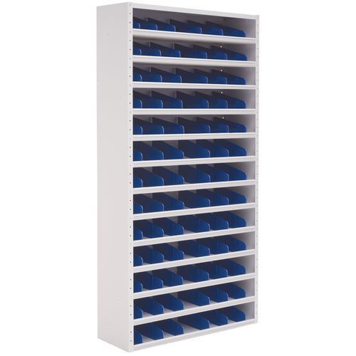 Kovové regály s děliči Manutan Expert, 198 x 60 x 20 - 30 cm, 12 polic, šedé Kovové regály s děliči Manutan Expert, 198 x 60 x 20 - 30 cm, 12 polic, šedé