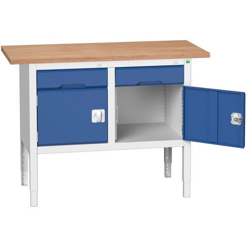 Dílenské stoly Bott Verso Storage, 83-93 x 125 x 60 cm, různá vybavení, multiplex