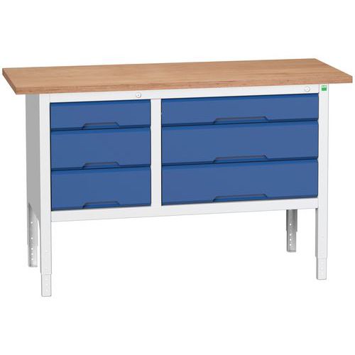 Dílenské stoly Bott Verso Storage, 83-93 x 150 x 60 cm, různá vybavení, multiplex