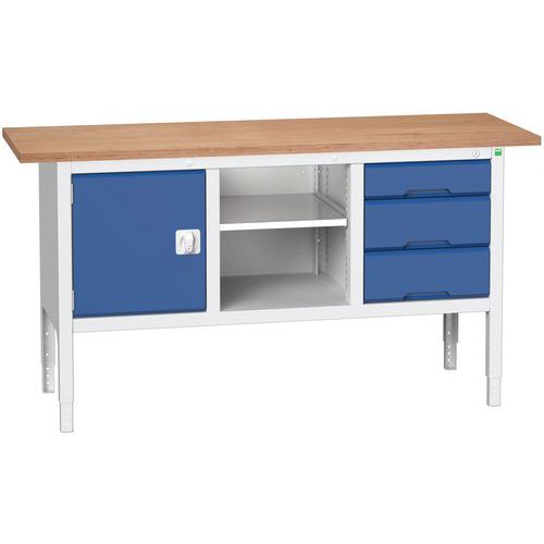Dílenské stoly Bott Verso Storage, 83-93 x 175 x 60 cm, různá vybavení, multiplex