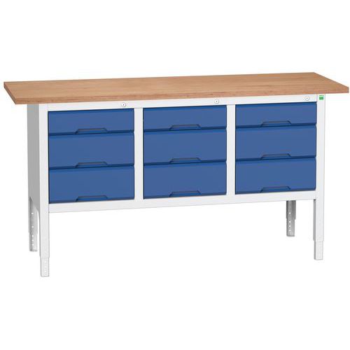 Dílenské stoly Bott Verso Storage, 83-93 x 175 x 60 cm, různá vybavení, multiplex