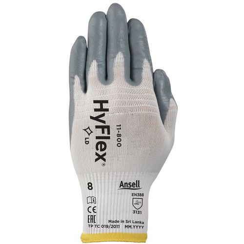 Nylonové rukavice Ansell HyFlex® 11-800 polomáčené v nitrilu