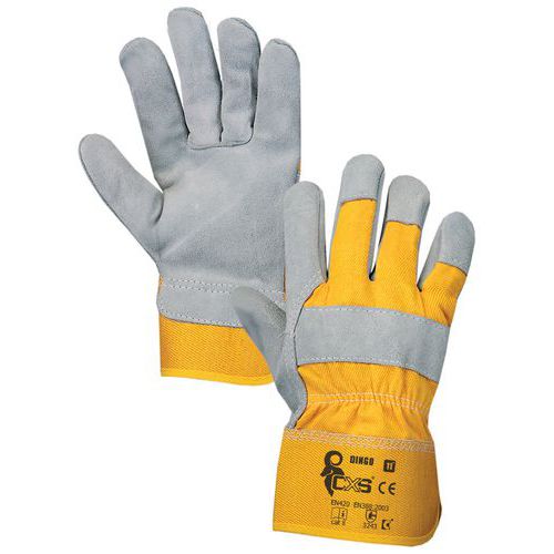 Kožené rukavice CXS, šedé/žluté