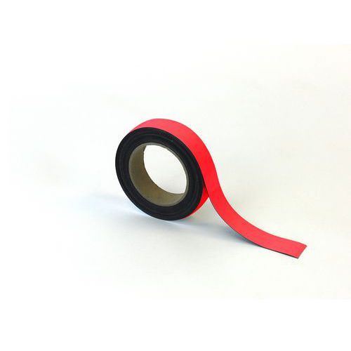 Magnetické pásky na regály Manutan Expert, 10 m, červené