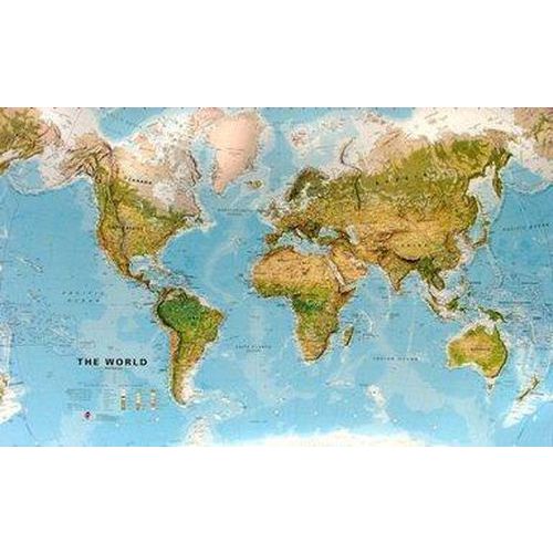 Zeměpisná mapa světa, 197 x 120 cm