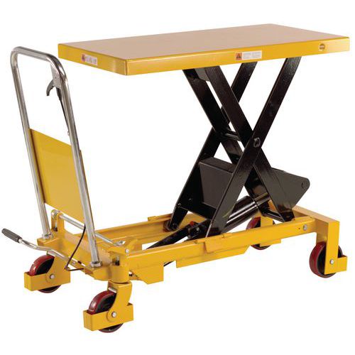 Mobilní hydraulický zvedací stůl, do 800 kg, deska 100 x 51,5 cm Mobilní hydraulický zvedací stůl, do 800 kg, deska 100 x 51,5 cm
