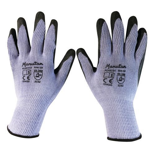 Nylonové rukavice Manutan Expert polomáčené v latexu, šedé