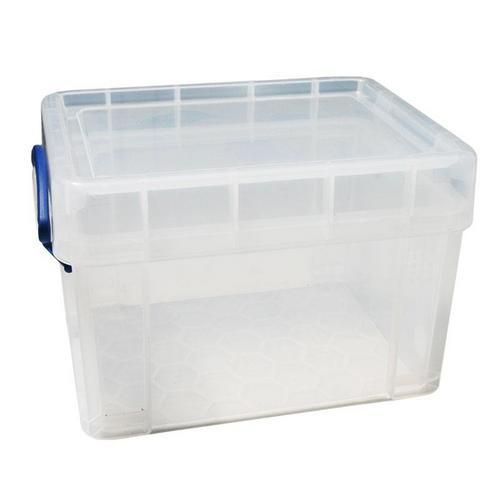 Plastové úložné boxy s víkem na klip, průhledné