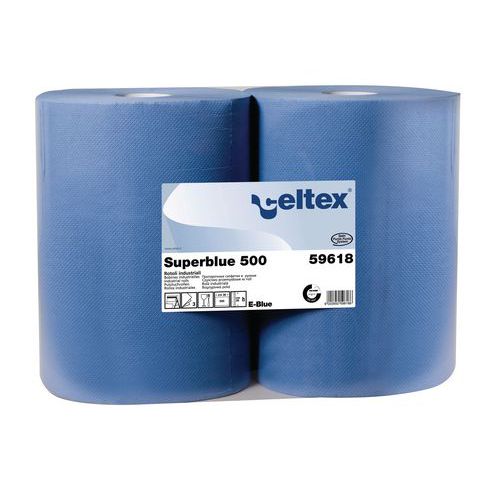 Průmyslové papírové utěrky Celtex Super Blue 3vrstvé, 500 útržků, 2 ks