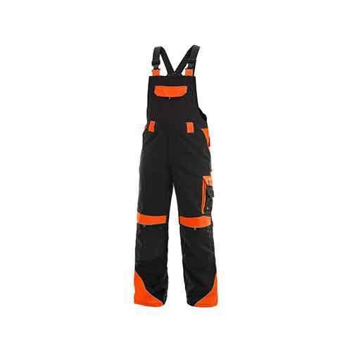 Pánské montérkové kalhoty CXS Sirius Brighton s laclem a reflexními prvky, černé/oranžové