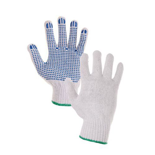 Bavlněné rukavice CXS s terčíky, bílé/modré