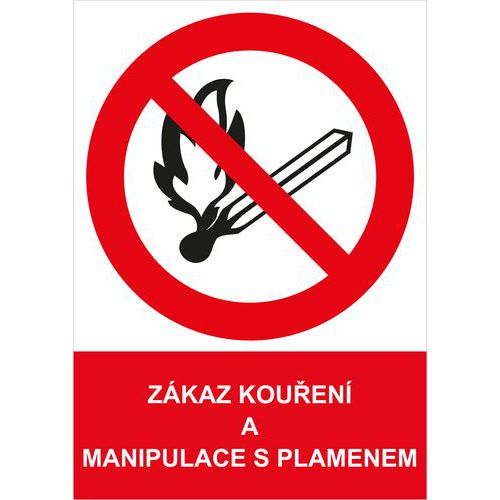 Zákazové bezpečnostní tabulky - Zákaz kouření a manipulace s plamenem