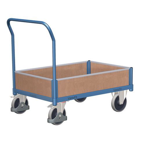 Plošinové vozíky s madlem a nízkými plnými bočnicemi, do 500 kg