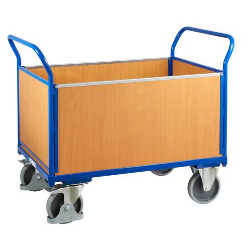 Plošinové vozíky se dvěma madly s plnou výplní a bočními stěnami, do 500 kg