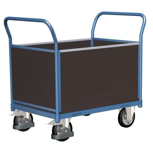 Plošinové vozíky se dvěma madly s plnou výplní a bočními stěnami, do 1 000 kg
