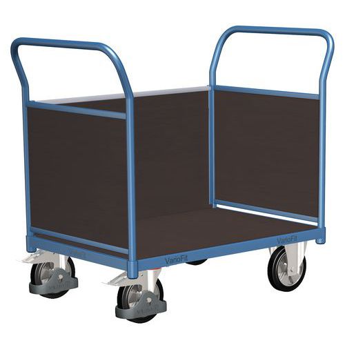 Plošinové vozíky se dvěma madly s plnou výplní a boční stěnou, do 1 000 kg