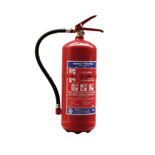 Práškový hasicí přístroj, 6 kg (43A, 233B, C), CZ etiketa