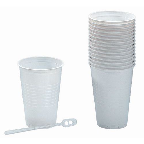 Plastové bílé pohárky
