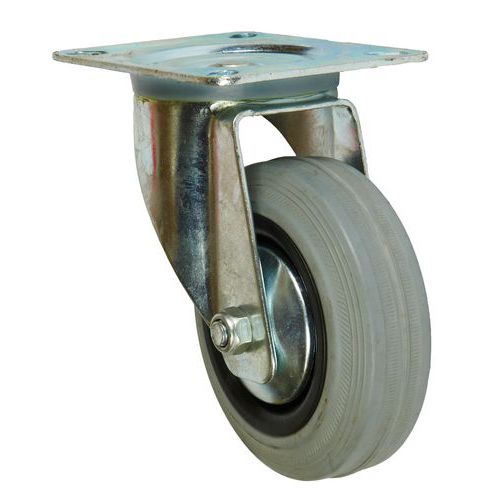 Gumová transportní kola s přírubou, průměr 100 - 125 mm, otočná, kluzná ložiska