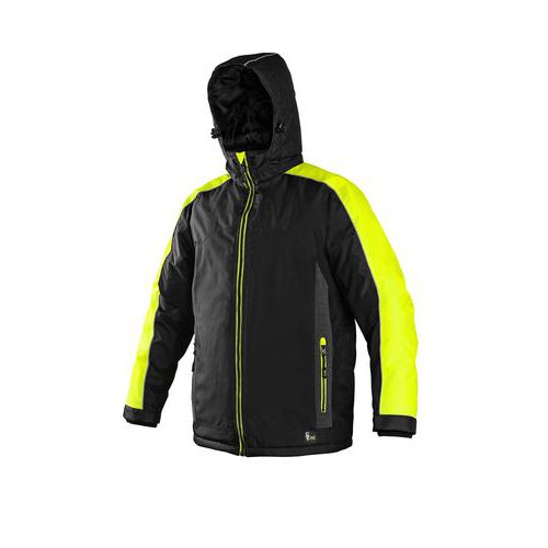 Pánská zimní bunda CXS s reflexními prvky, černá/žlutá