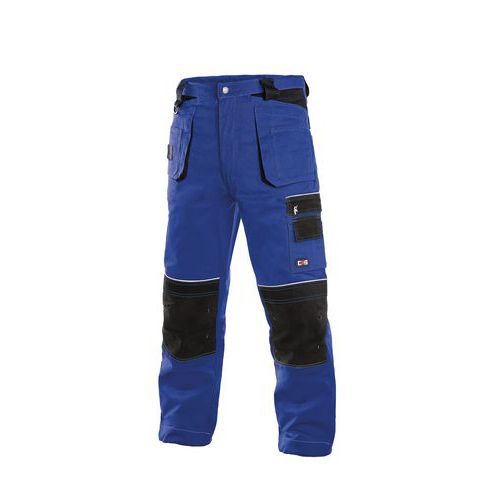 Pánské montérkové kalhoty CXS s reflexními prvky, modré/černé