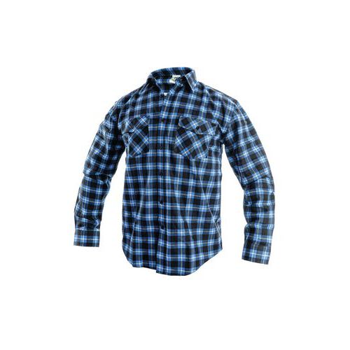 Pánská flanelová košile s dlouhým rukávem CXS, modrá/černá