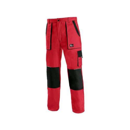 Dámské montérkové kalhoty CXS, červené/černé