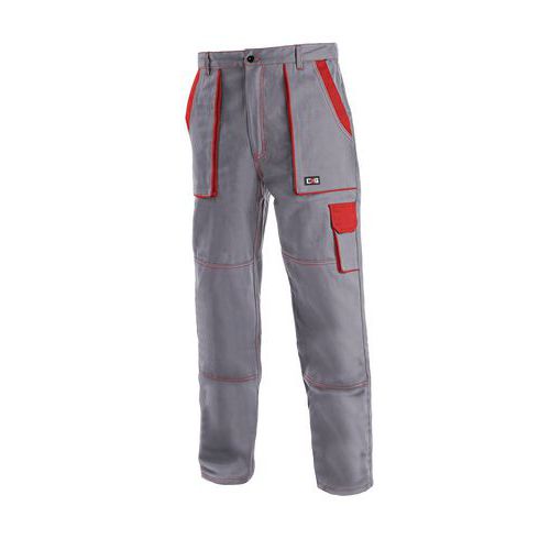 Pánské montérkové kalhoty CXS, šedé/červené