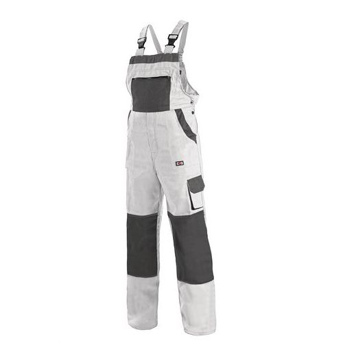 Pánské montérkové kalhoty CXS s laclem, bílé/šedé