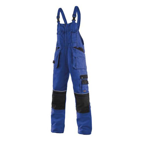 Pánské montérkové kalhoty CXS s laclem a reflexními prvky, modré/černé