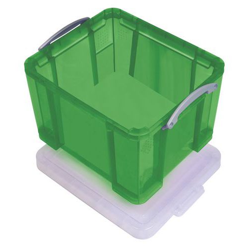 Plastové úložné boxy s víkem na klip, zelené
